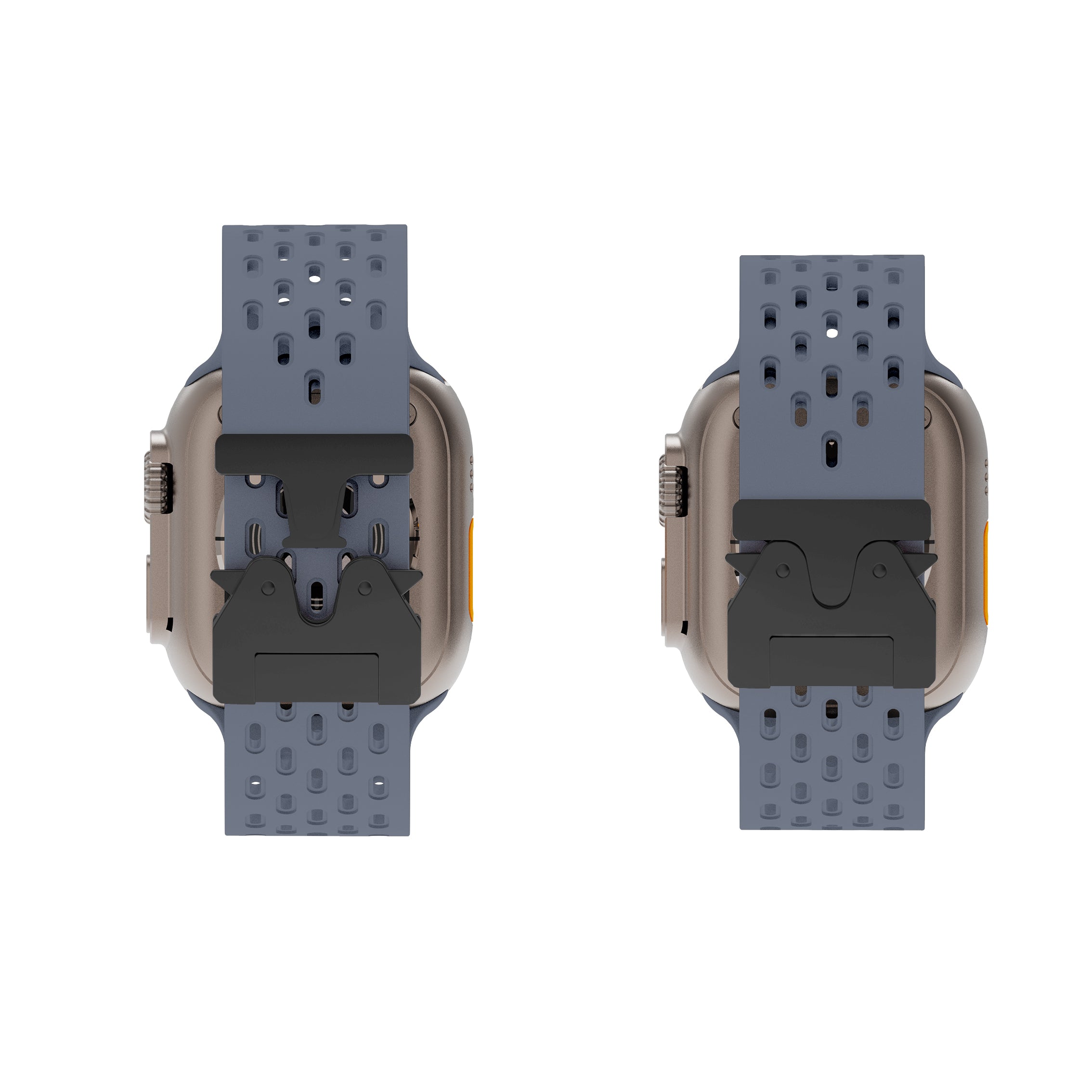 Apple Watch Silikonarmband mit P-Schnalle (Graublau)