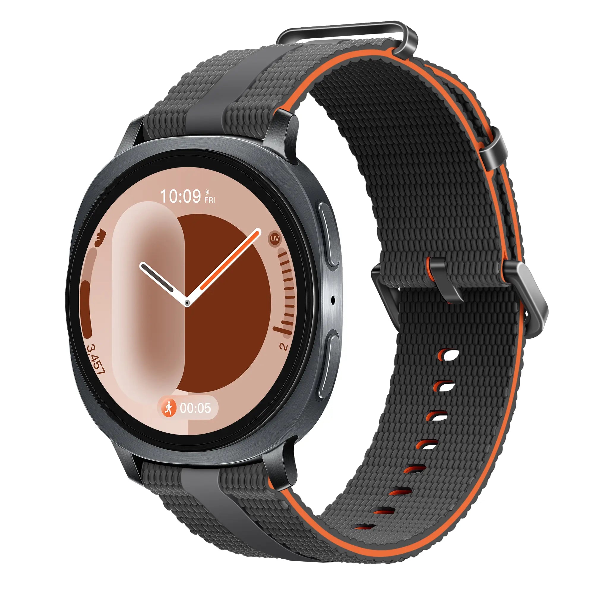 Samsung Galaxy Watch 9 - 40mm Silikon Active Armband (Hellgrau/Orange)