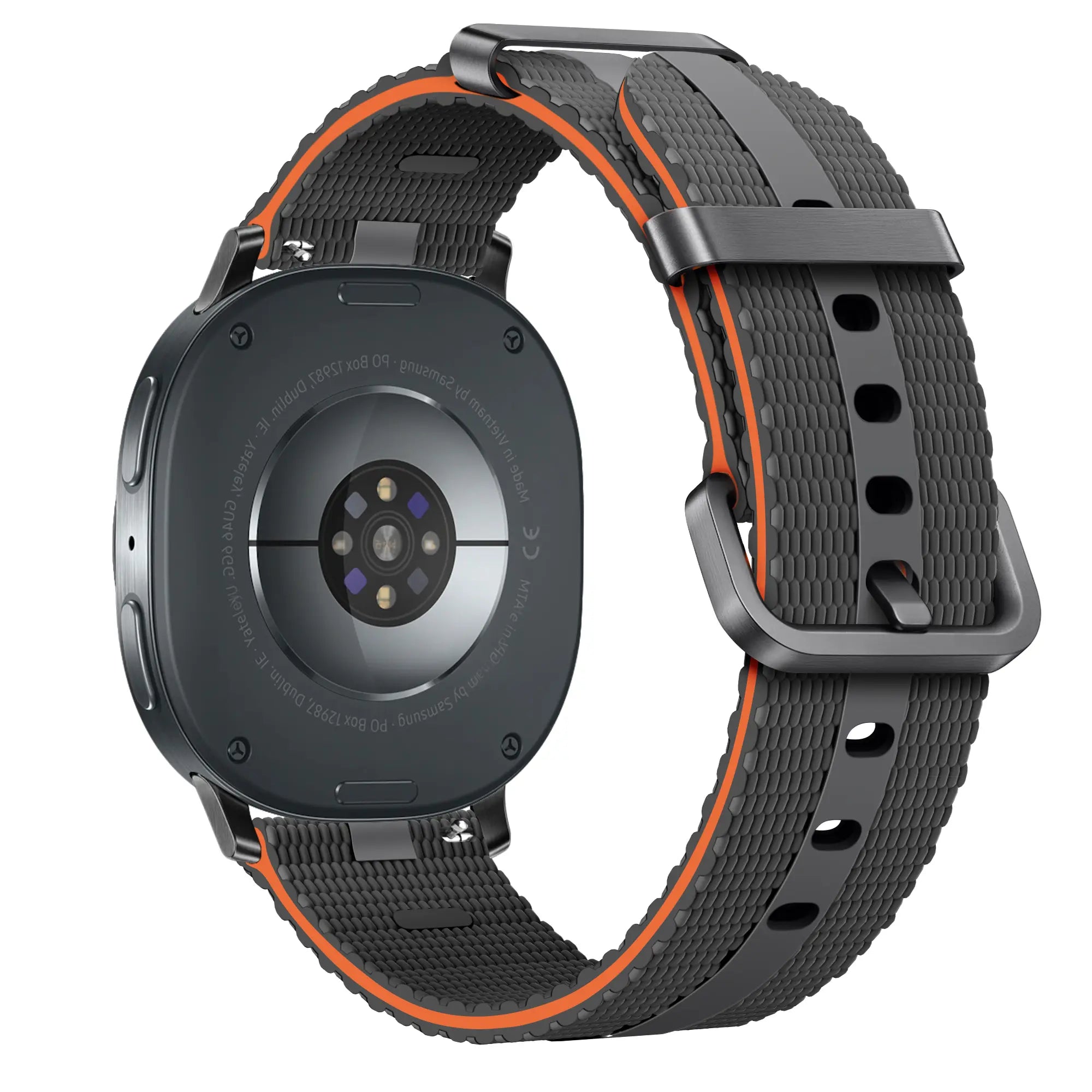 Samsung Galaxy Watch 8 - 44mm Silikon Active Armband (Hellgrau/Orange)