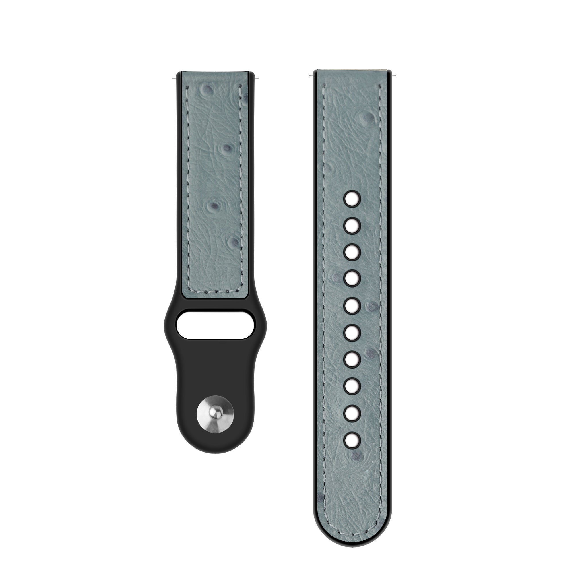 Correa reloj cuero hibrída 22mm -  universal (gris)