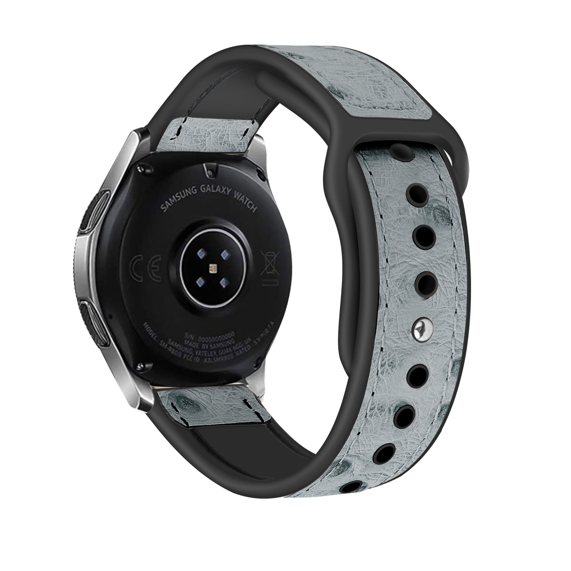 Correa reloj cuero hibrída 22mm -  universal (gris)