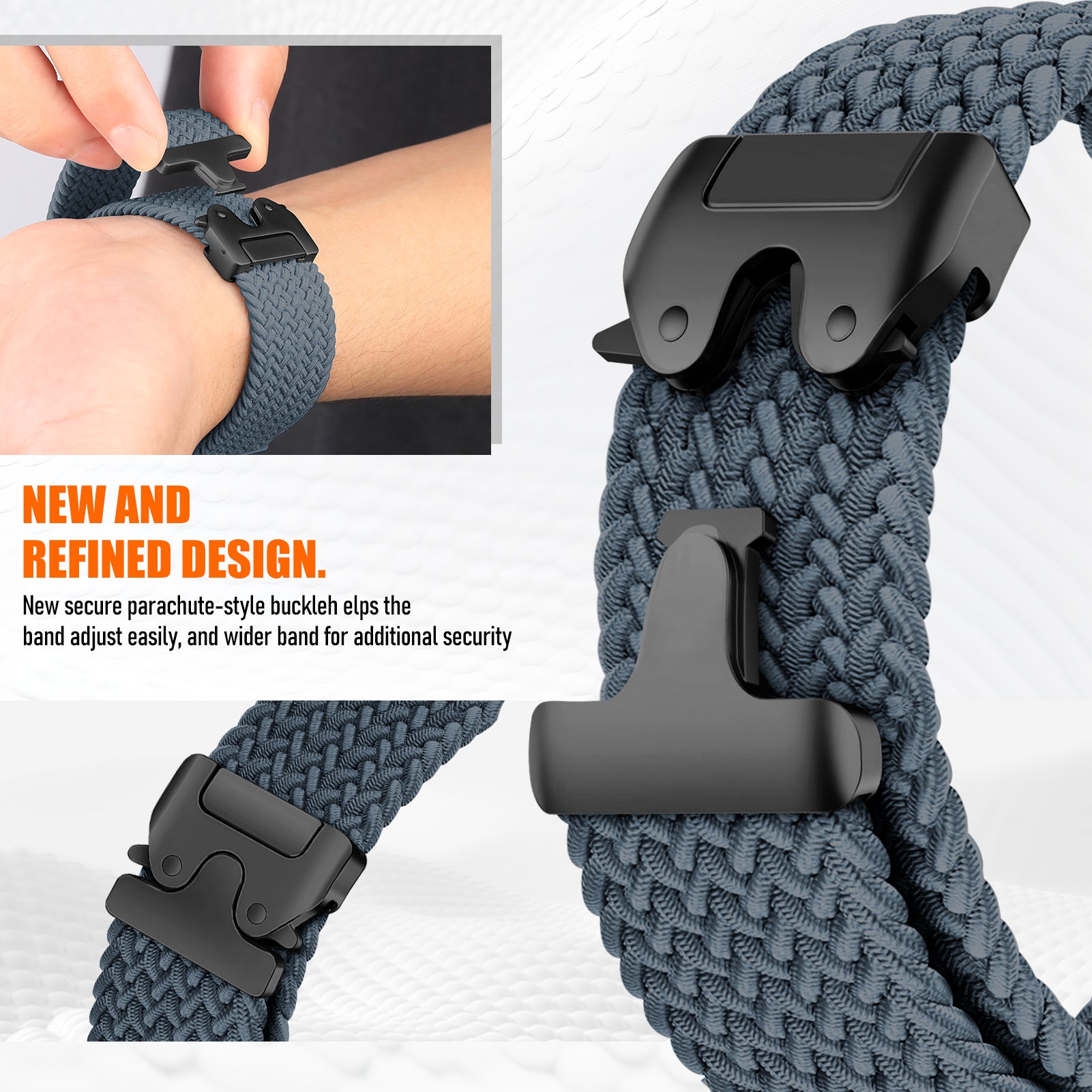 Correa trenzada con hebilla-P Google Pixel Watch 4 - 45mm (azul-gris)