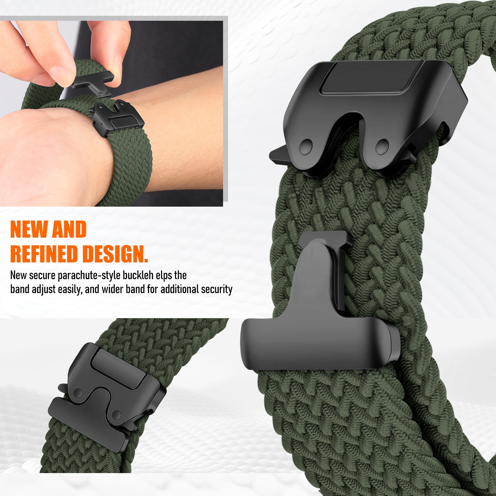 Correa trenzada con hebilla-P Google Pixel Watch 4 - 45mm (verde)