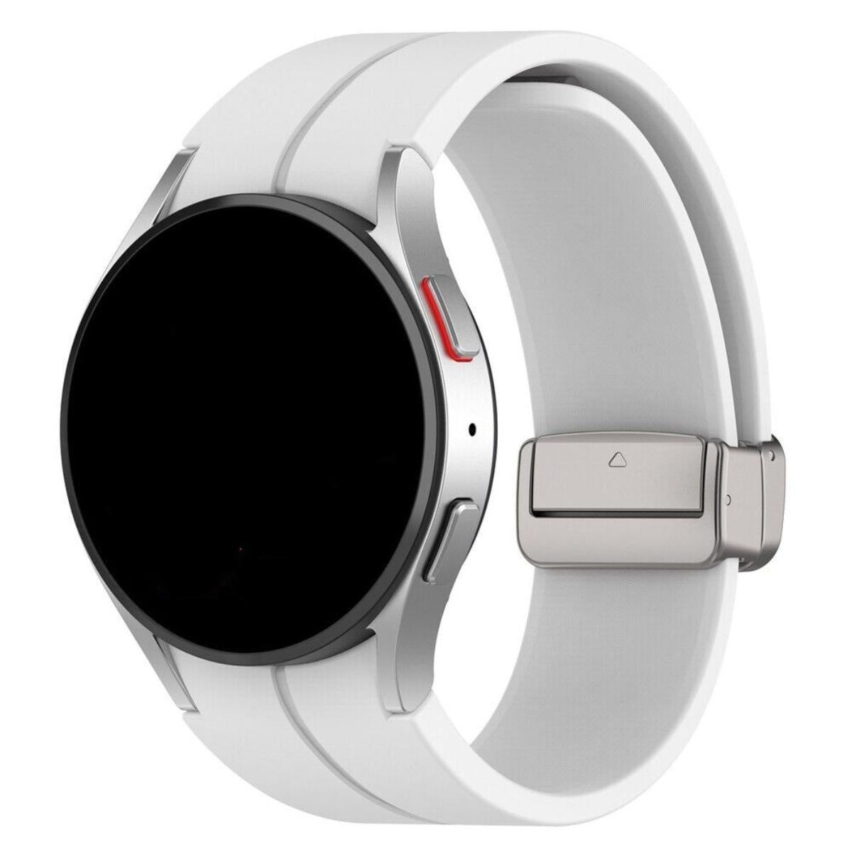 Samsung Galaxy Watch 6 - 44mm Silikonarmband D-Schnalle (Weiß)
