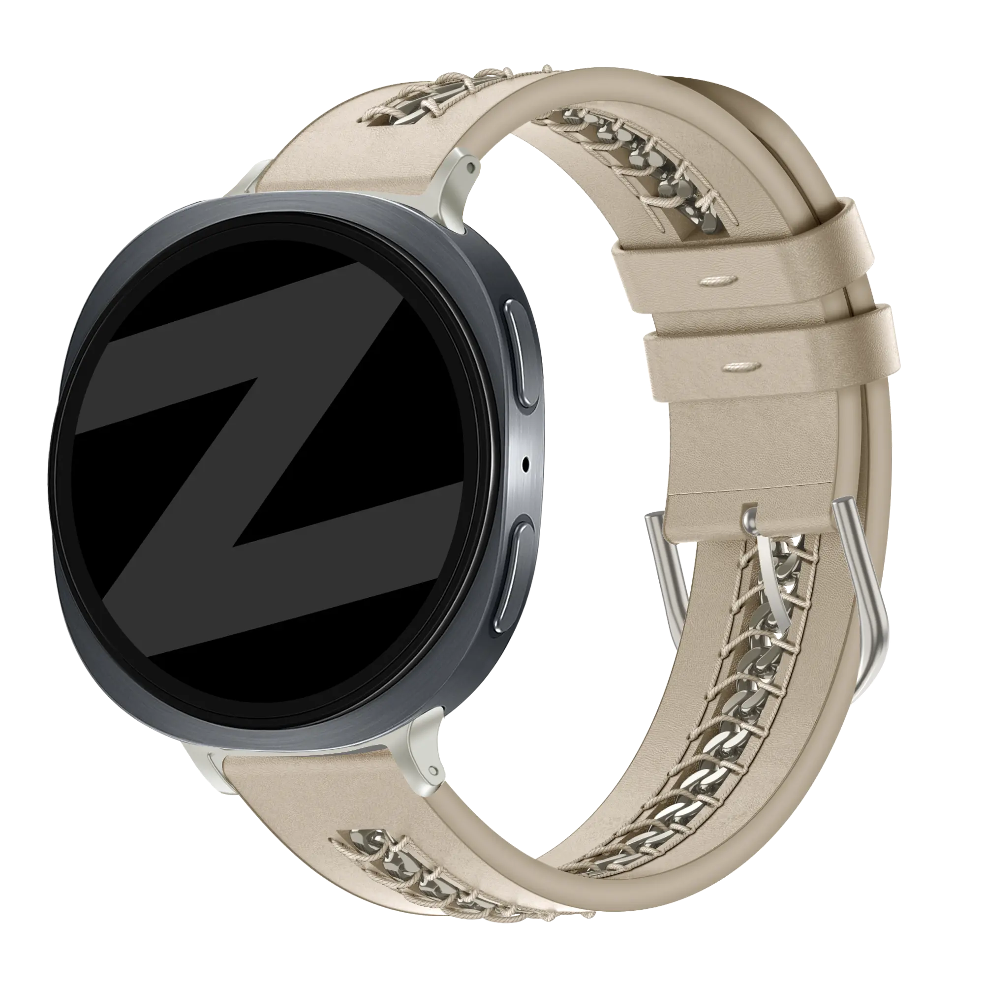 Bandz Correa cuero 'Chains' Samsung Galaxy Watch 8 Classic (beige)