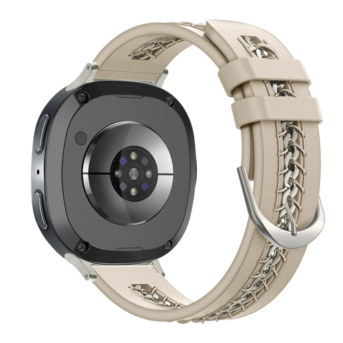 Bandz Samsung Galaxy Watch 8 - 40mm Lederarmband 'Chains' (Beige)
