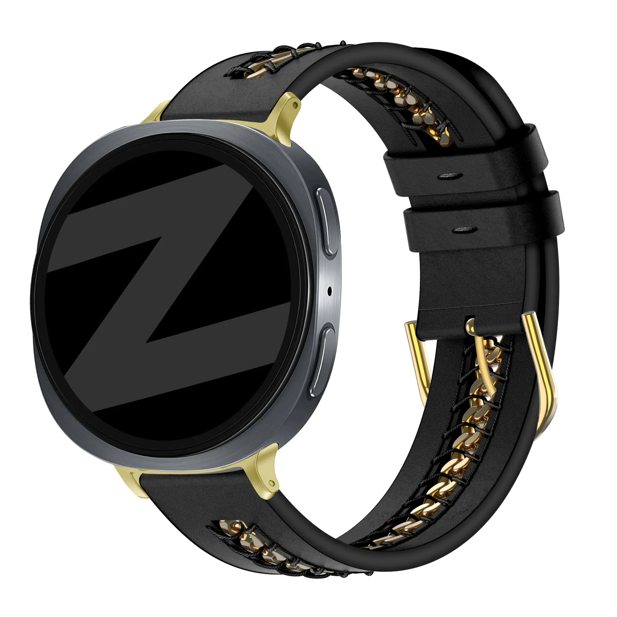 Bandz Samsung Galaxy Watch 8 - 44mm Lederarmband 'Chains' (Schwarz)