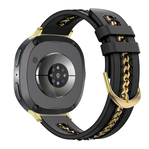Bandz Samsung Galaxy Watch 8 - 40mm Lederarmband 'Chains' (Schwarz)