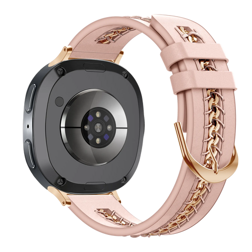 Bandz Samsung Galaxy Watch 8 - 40mm Lederarmband 'Chains' (Rosa)