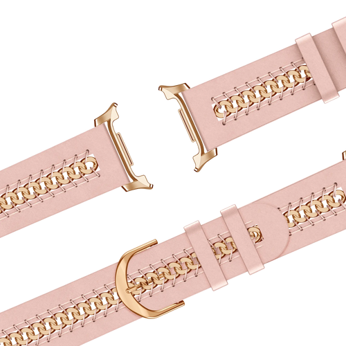 Bandz Samsung Galaxy Watch 8 - 40mm Lederarmband 'Chains' (Rosa)