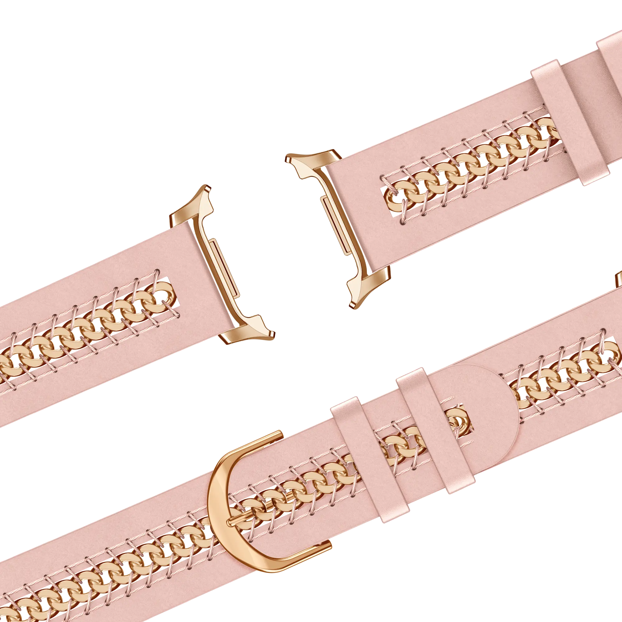 Bandz Samsung Galaxy Watch 8 - 40mm Lederarmband 'Chains' (Rosa)