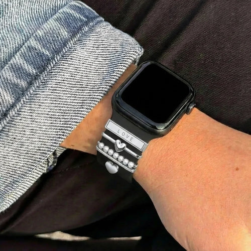 Anhänger für dein Apple Watch Armband - Hearts (Silber)