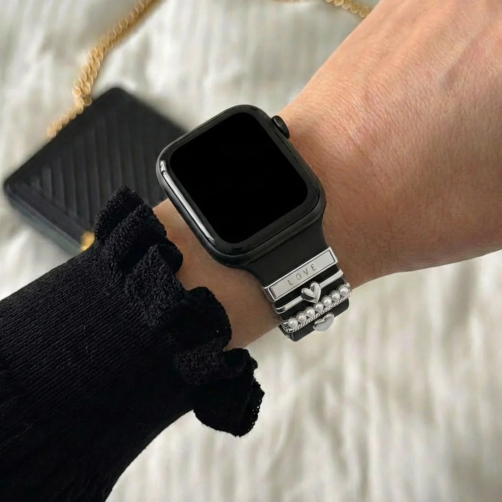 Anhänger für dein Apple Watch Armband - Hearts (Silber)
