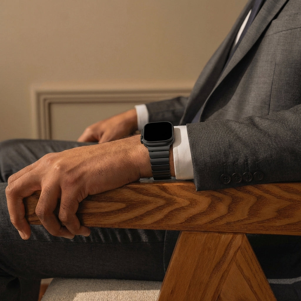 Bandz Bracelet titane 'hybride' Apple Watch (noir)