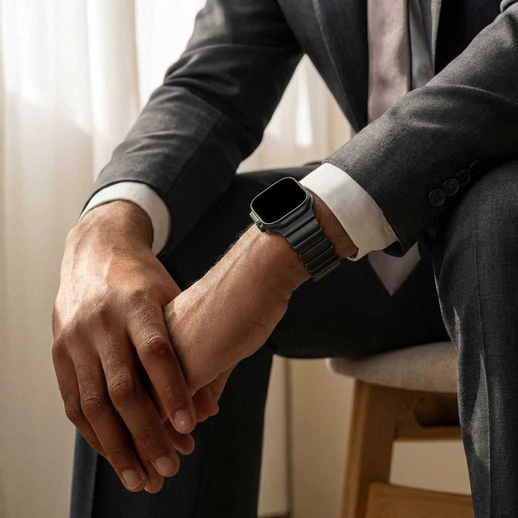Bandz Bracelet titane 'hybride' Apple Watch (noir)