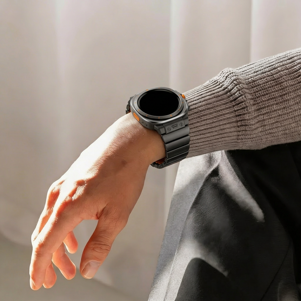 Bandz Correa titanio 'Hybrid' Samsung Galaxy Watch Ultra (negro/naranja)