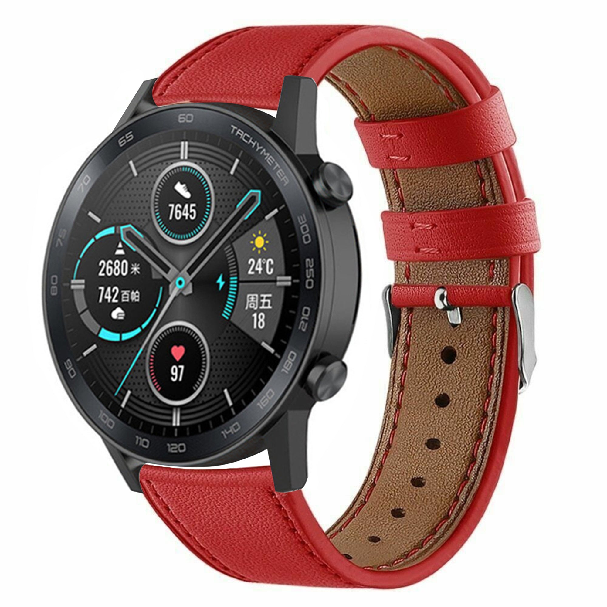 honor-magic-watch-2-leren-bandje-rood