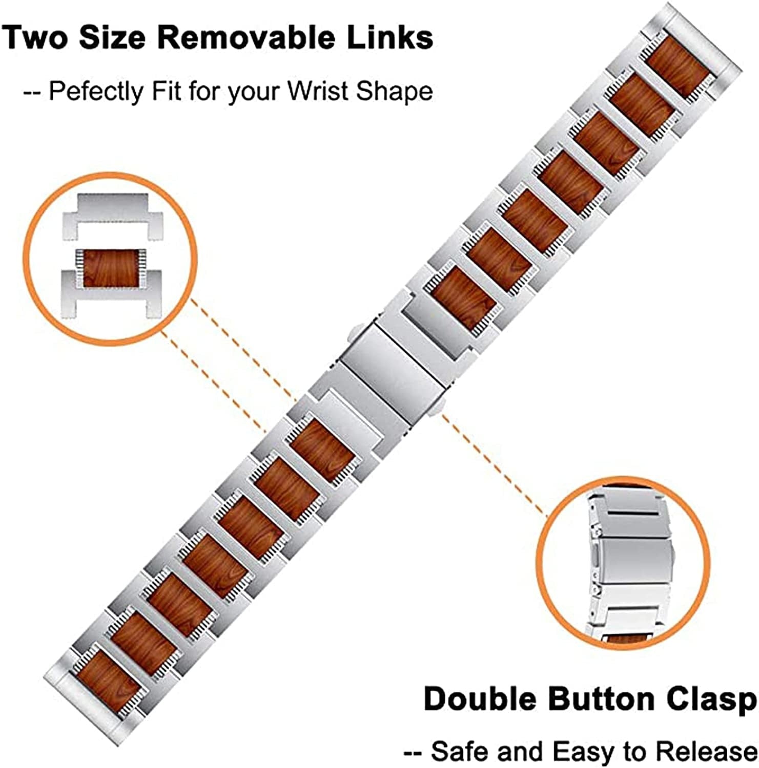 Oppo Watch X Wooden/Steel Strap (Silver)