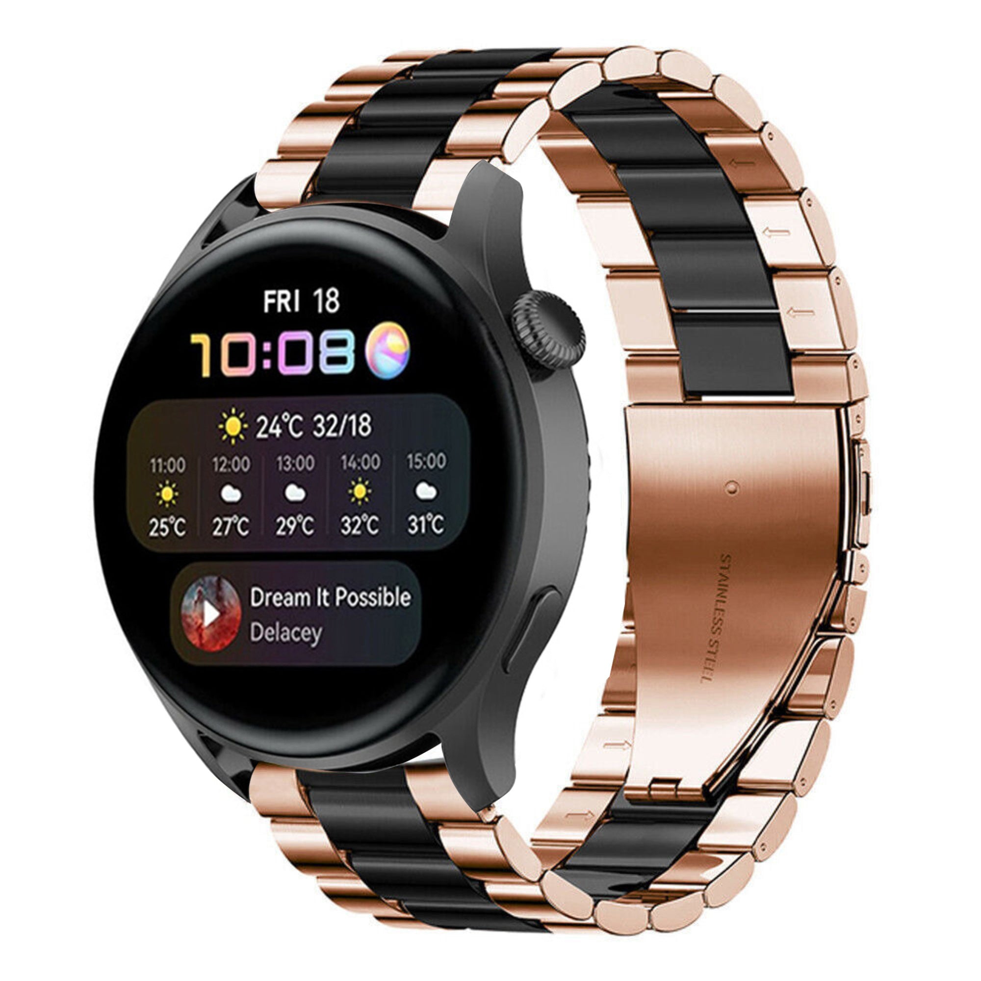 huawei-watch-3-pro-stalen-band-rose-goud-zwart