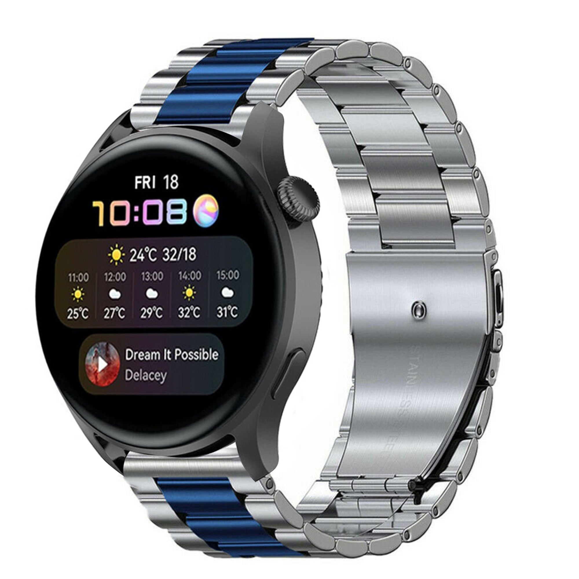 huawei-watch-3-stalen-band-zilver-blauw