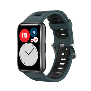 Correa deportiva con hebilla Huawei Watch Fit SE (verde/negra)