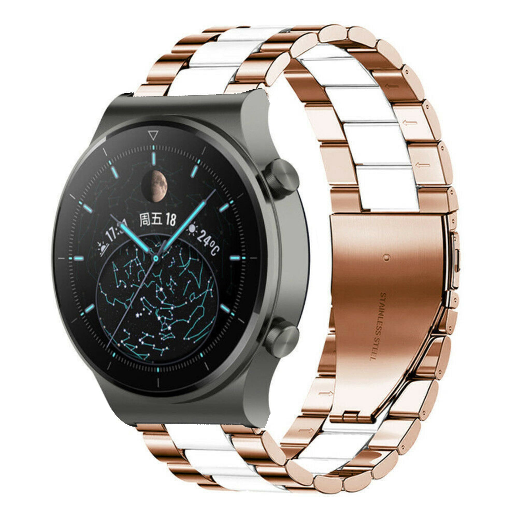 huawei-watch-gt-2-pro-stalen-band-rose-goud-wit