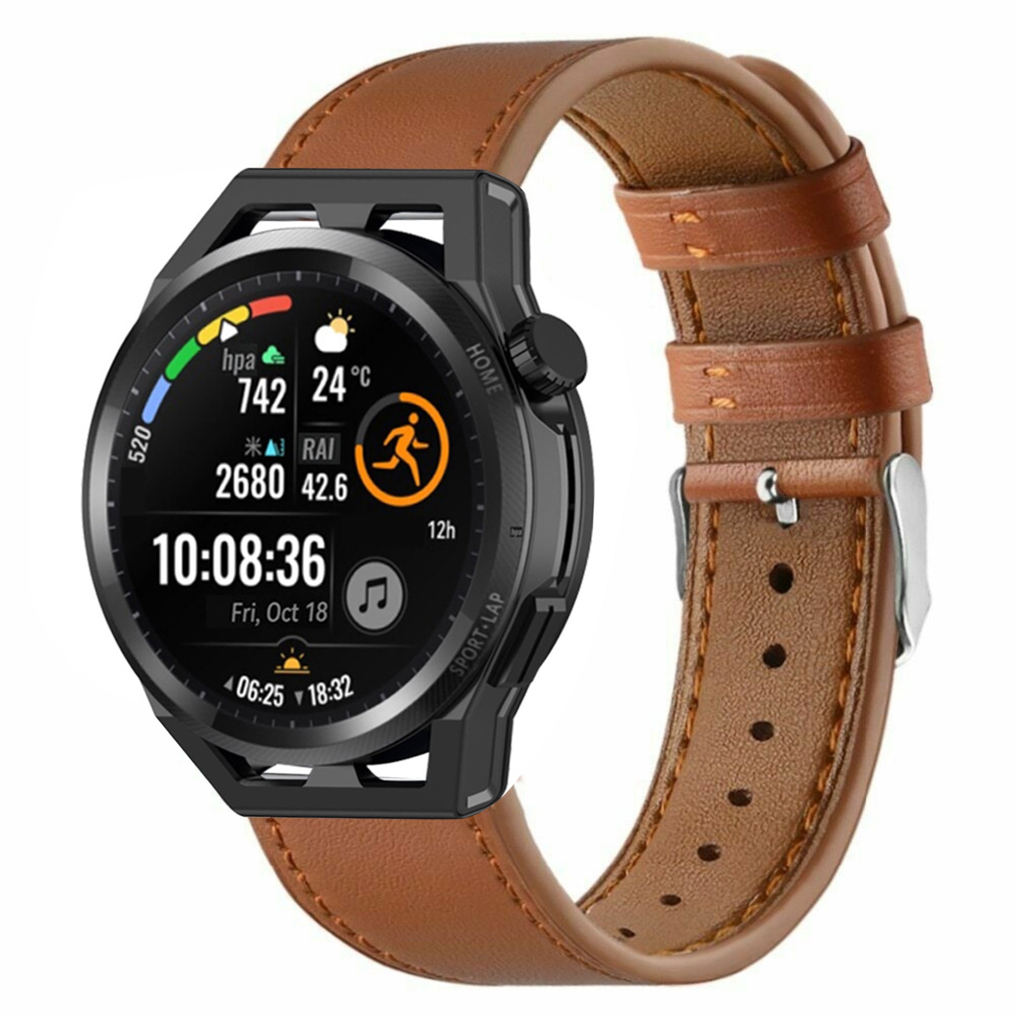 Correa cuero moderna Huawei Watch GT Runner (marrón)