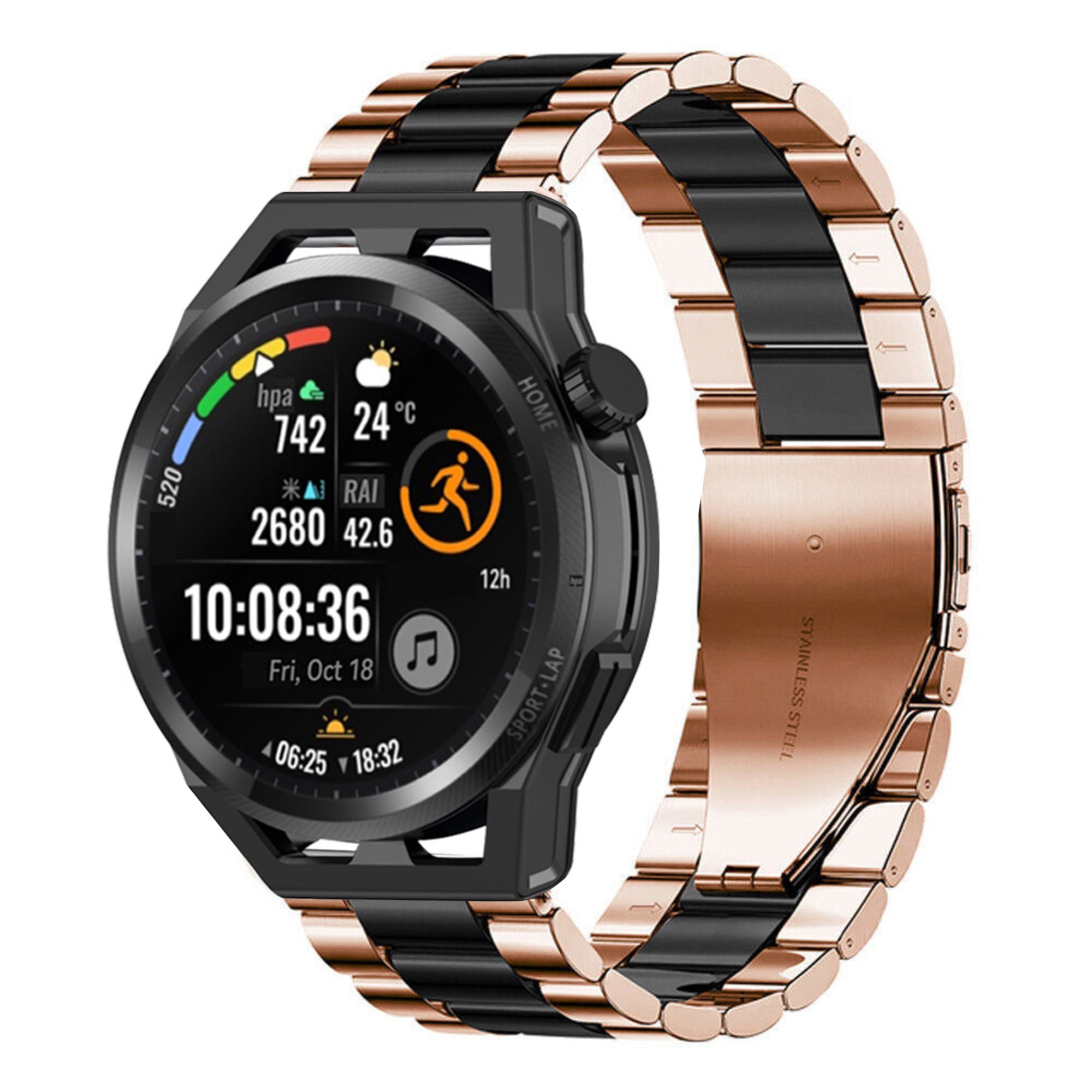 huawei-watch-gt-runner-stalen-band-rose-goud-zwart