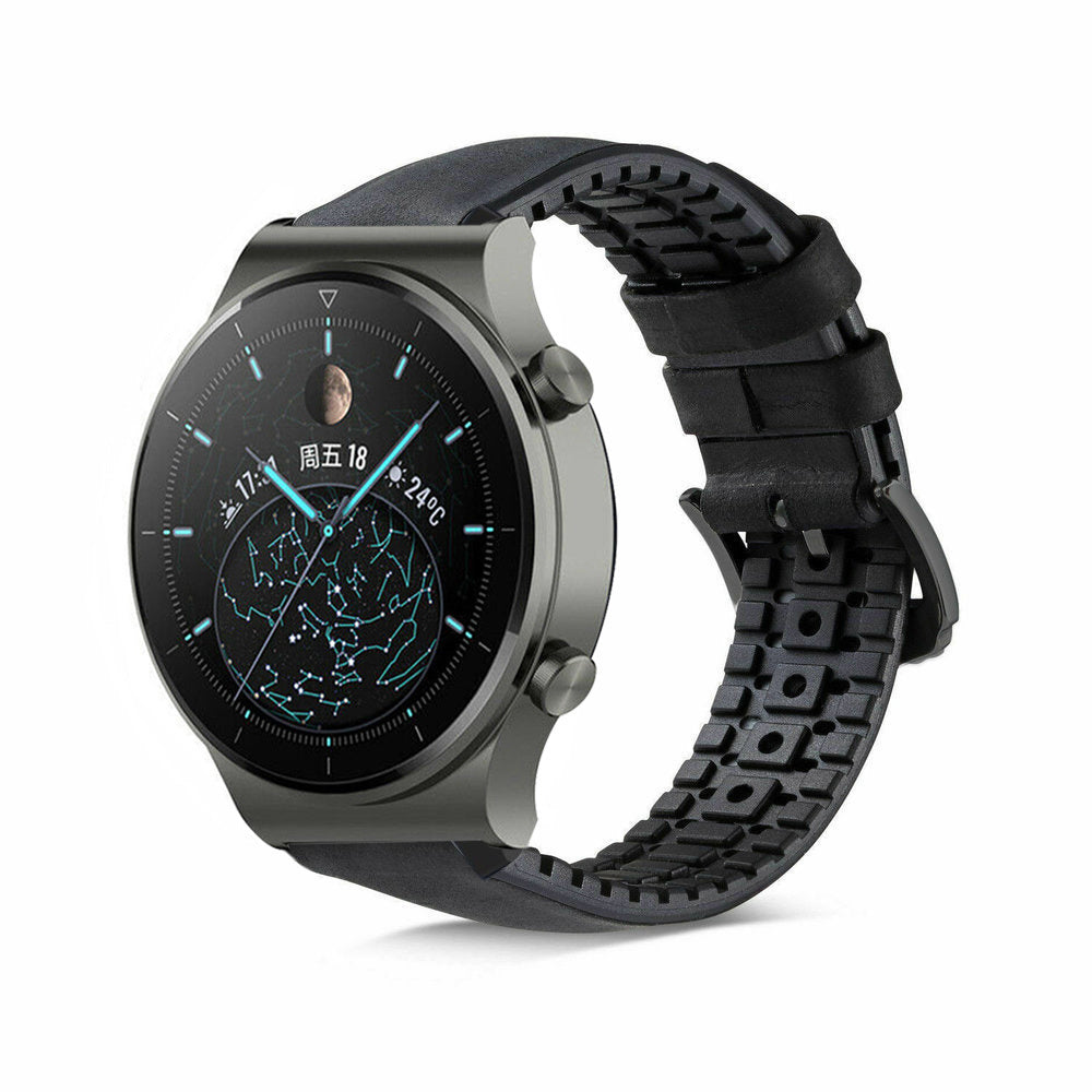 huawei-watch-gt2-pro-leren-siliconen-bandje-zwart