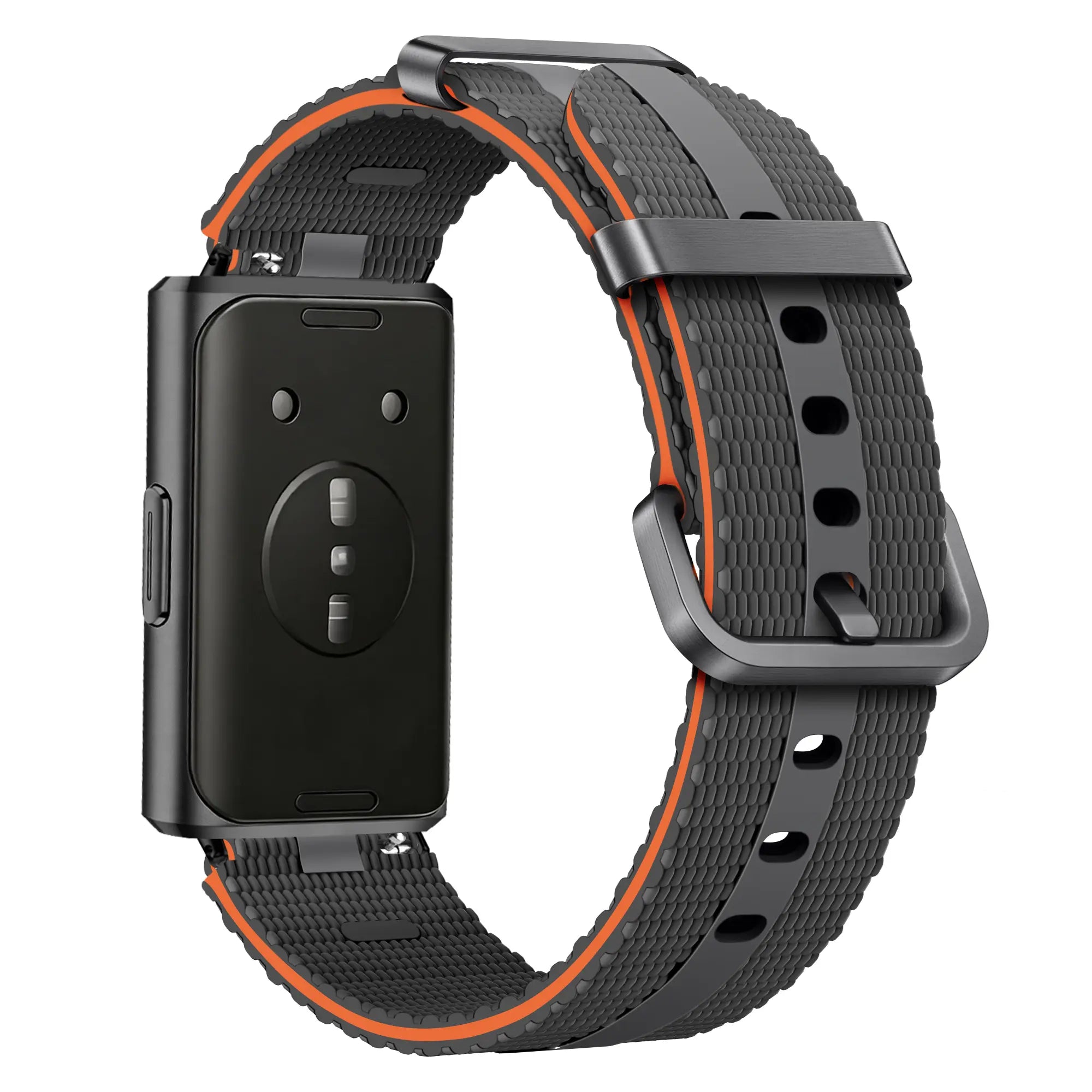 Bracelet active silicone Huawei Band 11 (gris foncé/orange)