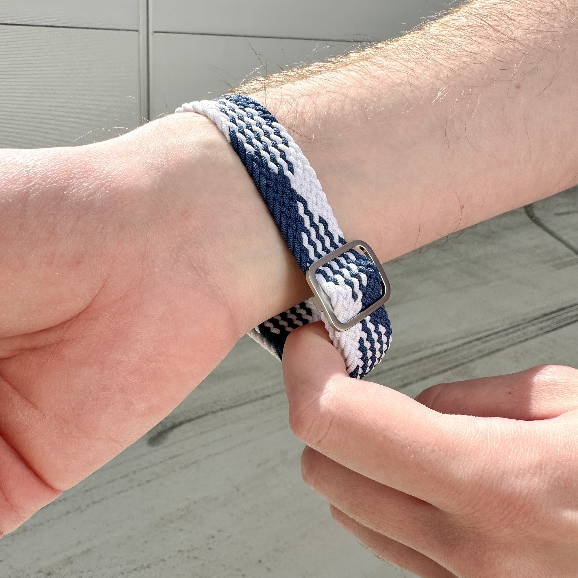 Amazfit Active Adjustable Braided Strap (Blue/White)