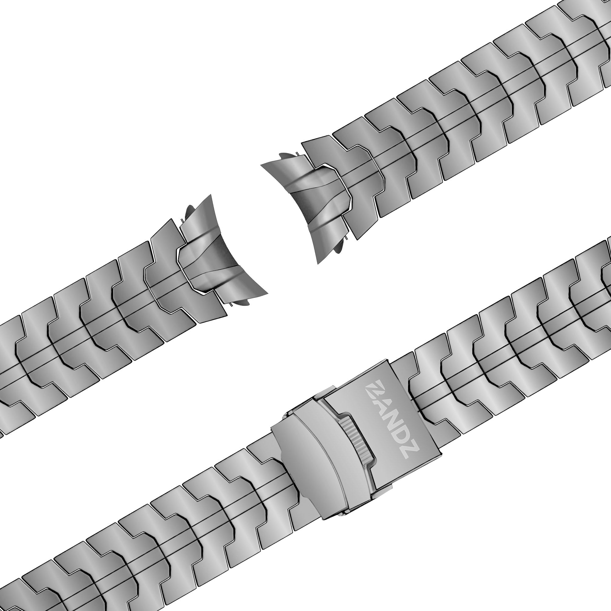 Bandz Samsung Galaxy Watch FE Steel Strap 'Iron' (Silver)