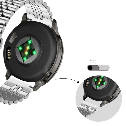 Bandz Garmin Forerunner 255s Stahlarmband 'Jubilee' (Silber)