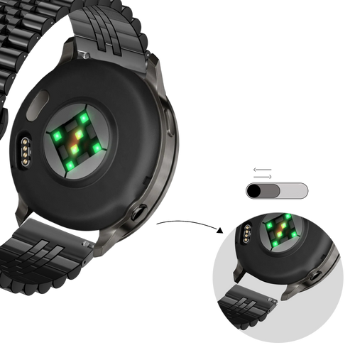Bandz Bracelet acier 'Jubilee' Garmin Forerunner 265s (noir)