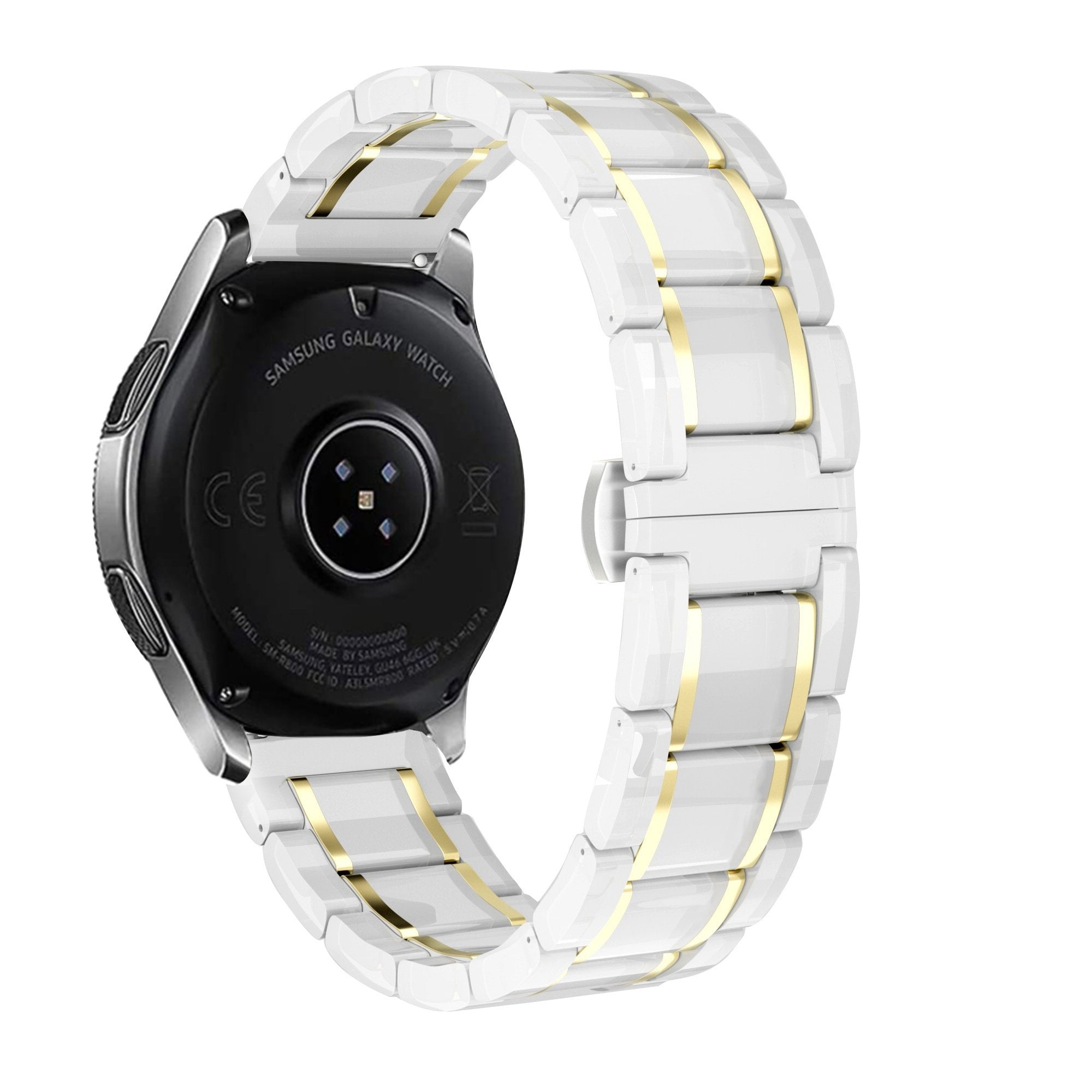 Correa ceramica con establones Samsung Galaxy Watch 7 - 40mm (blanco/dorado)