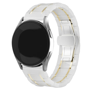Samsung Galaxy Watch 4 - 44mm Ceramic Link Strap (White/Gold)