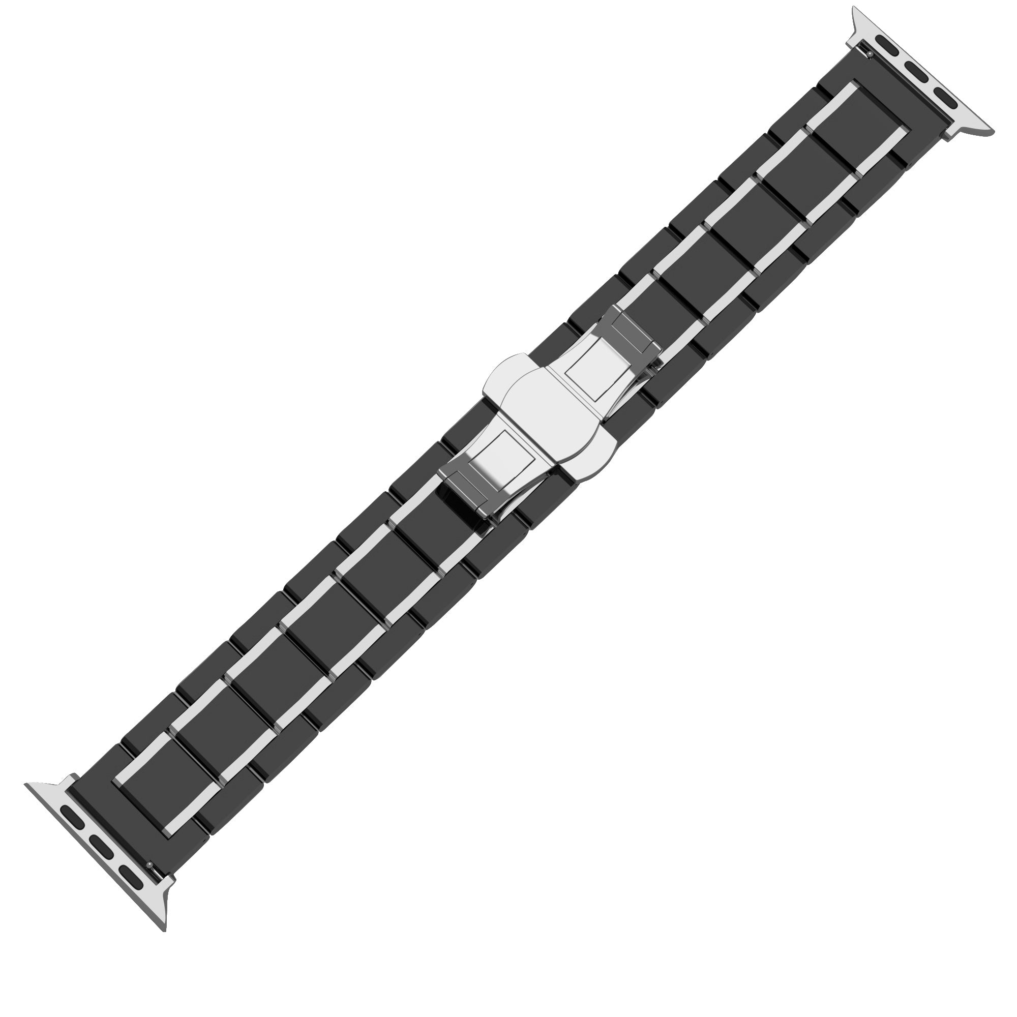 Correa acero cerámico Apple Watch (negro/plata)