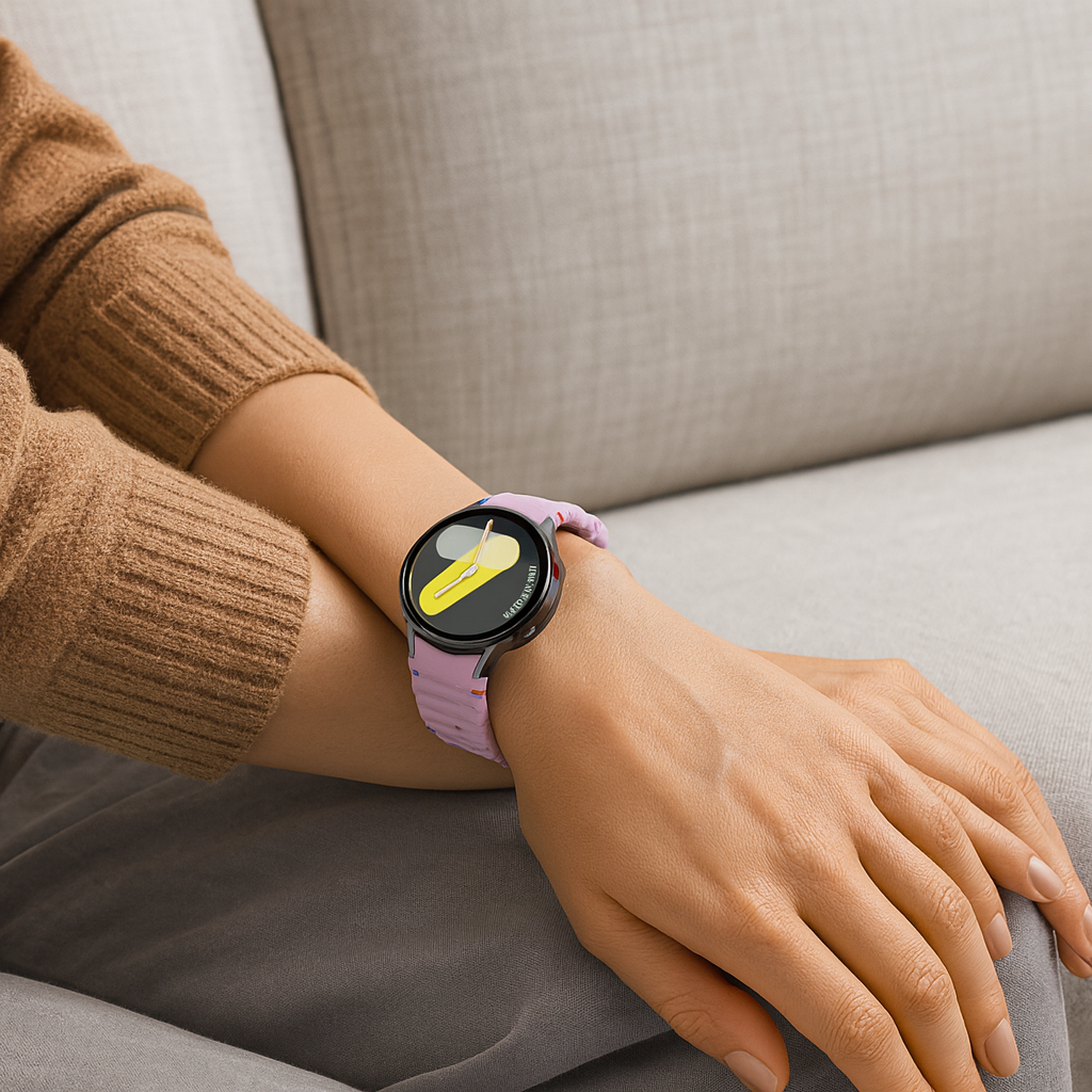 Samsung Galaxy Watch 5 40 mm mit wellenförmigem Armband (Lavendel)