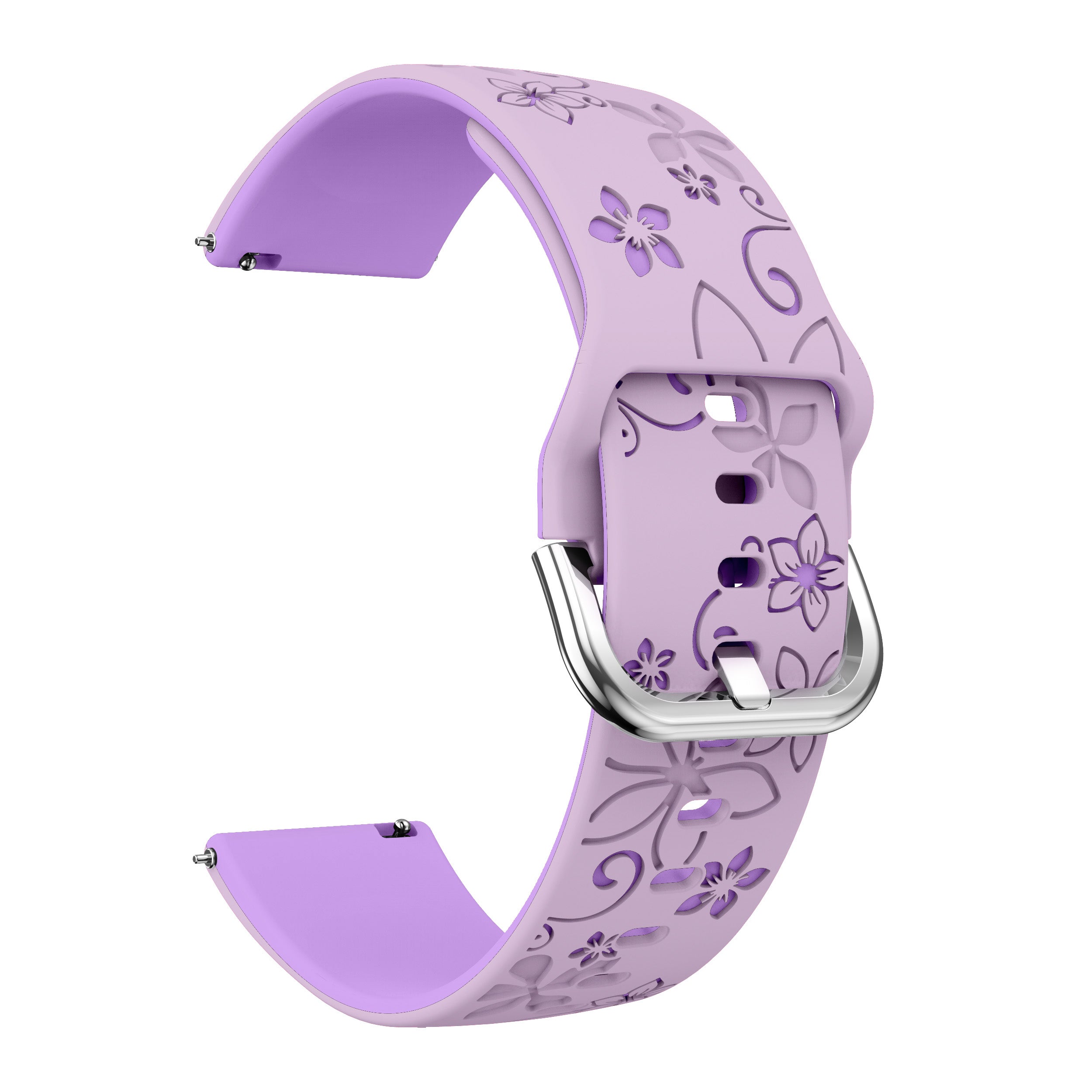 Samsung Galaxy Watch FE Flower Silicone Strap (Lavender/Purple)