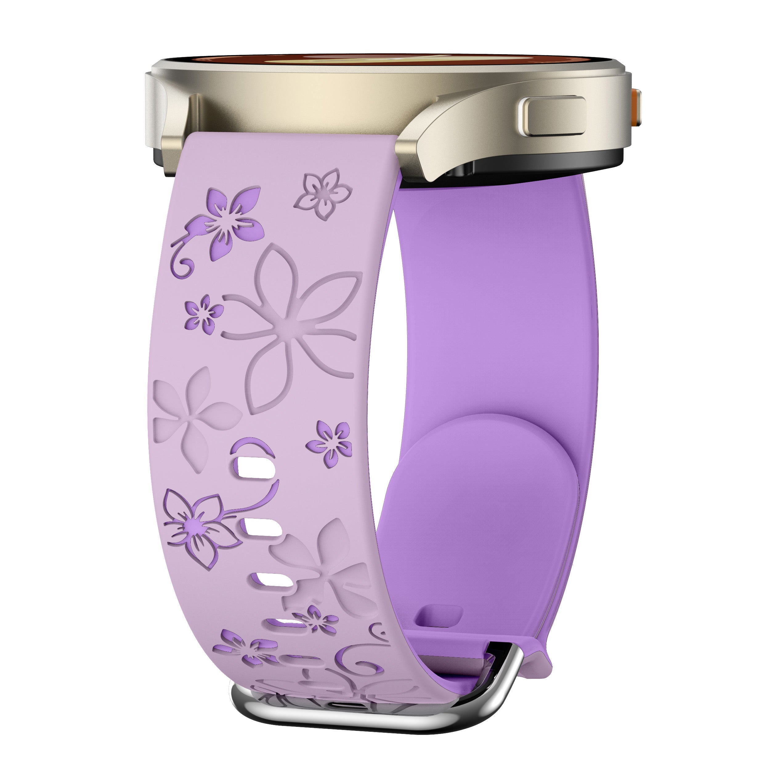 Samsung Galaxy Watch FE Flower Silicone Strap (Lavender/Purple)