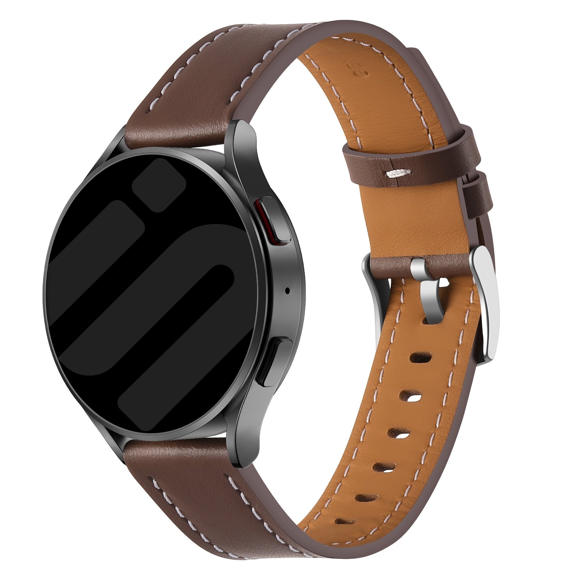 Huawei Watch GT 2 - 42mm 'One Push' Leather Strap (Dark Brown)
