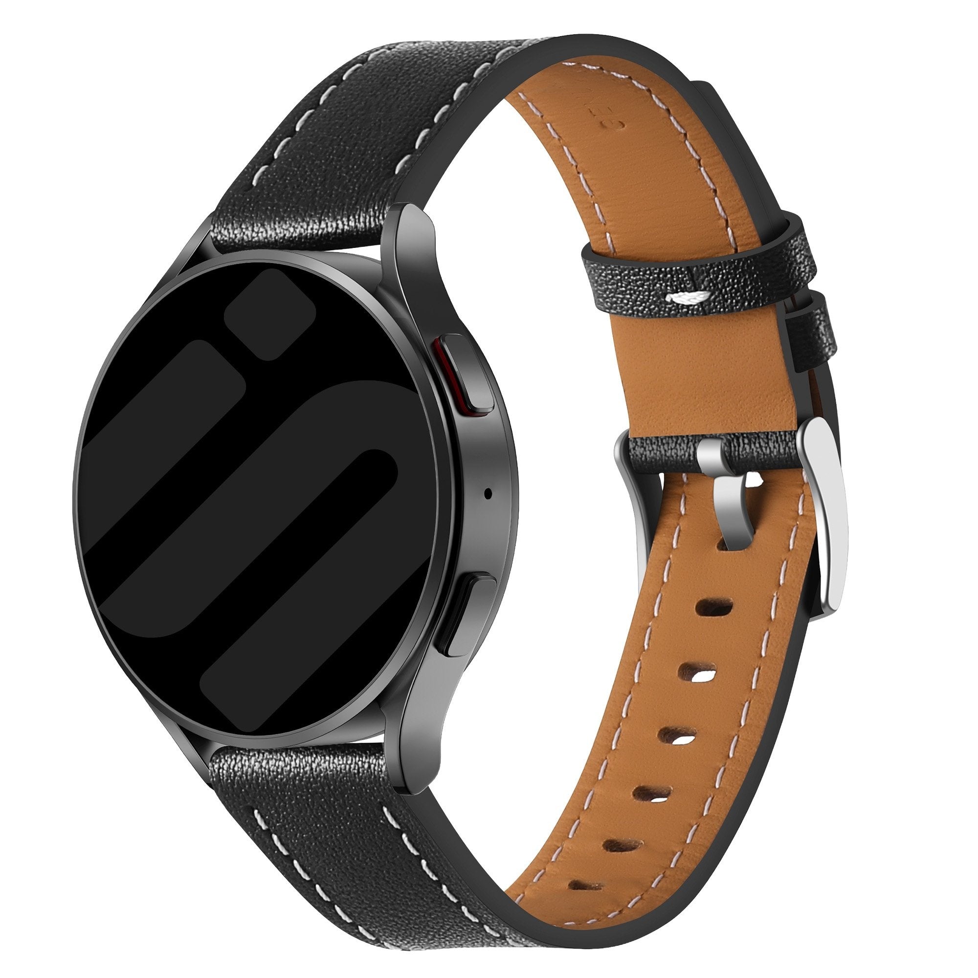 Huawei Watch GT 2 - 42mm 'One Push' Leather Strap (Black)