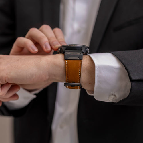 Bracelet en cuir véritable Garmin Fenix 8 - 51mm (marron)