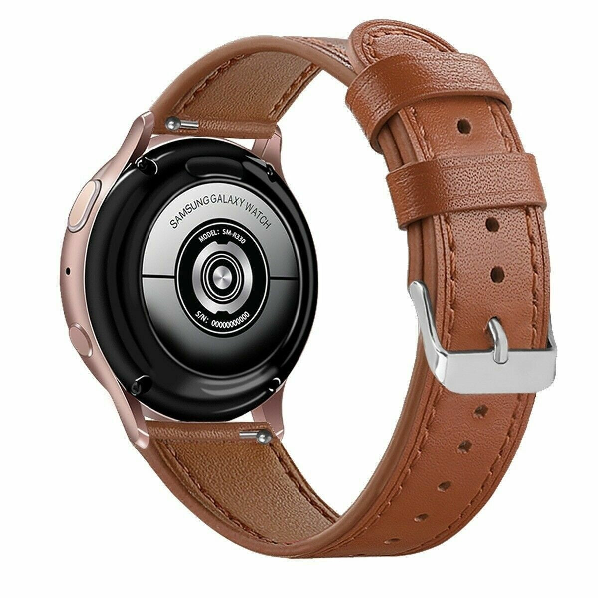 Correa reloj cuero moderno 20mm - universal (marrón)