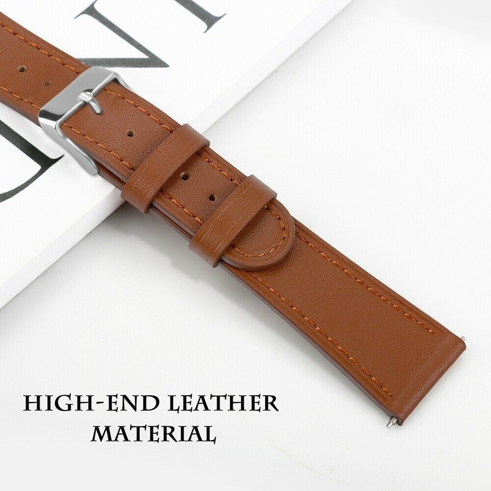 Correa reloj cuero moderno 22mm - universal (marrón)