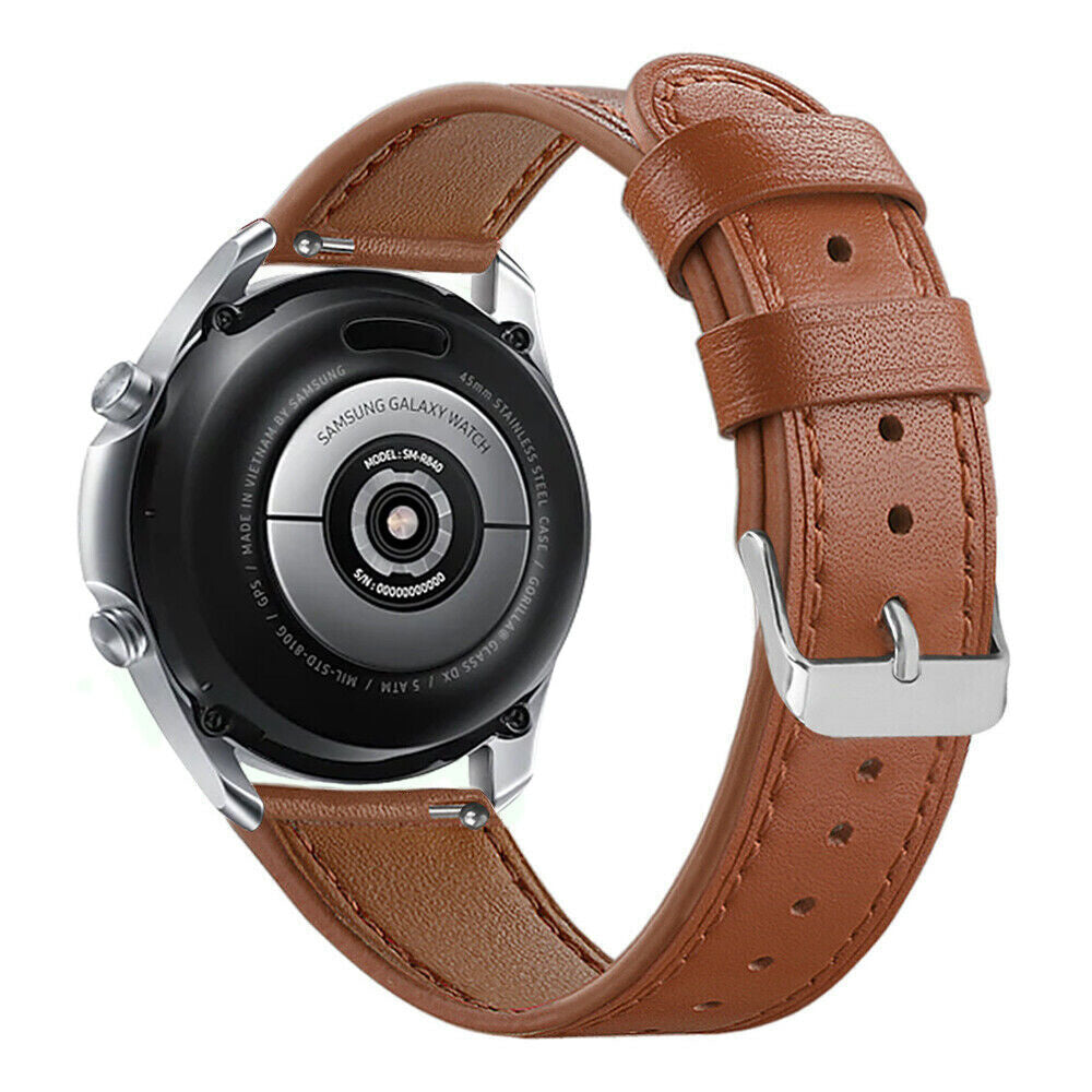 Correa reloj cuero moderno 22mm - universal (marrón)
