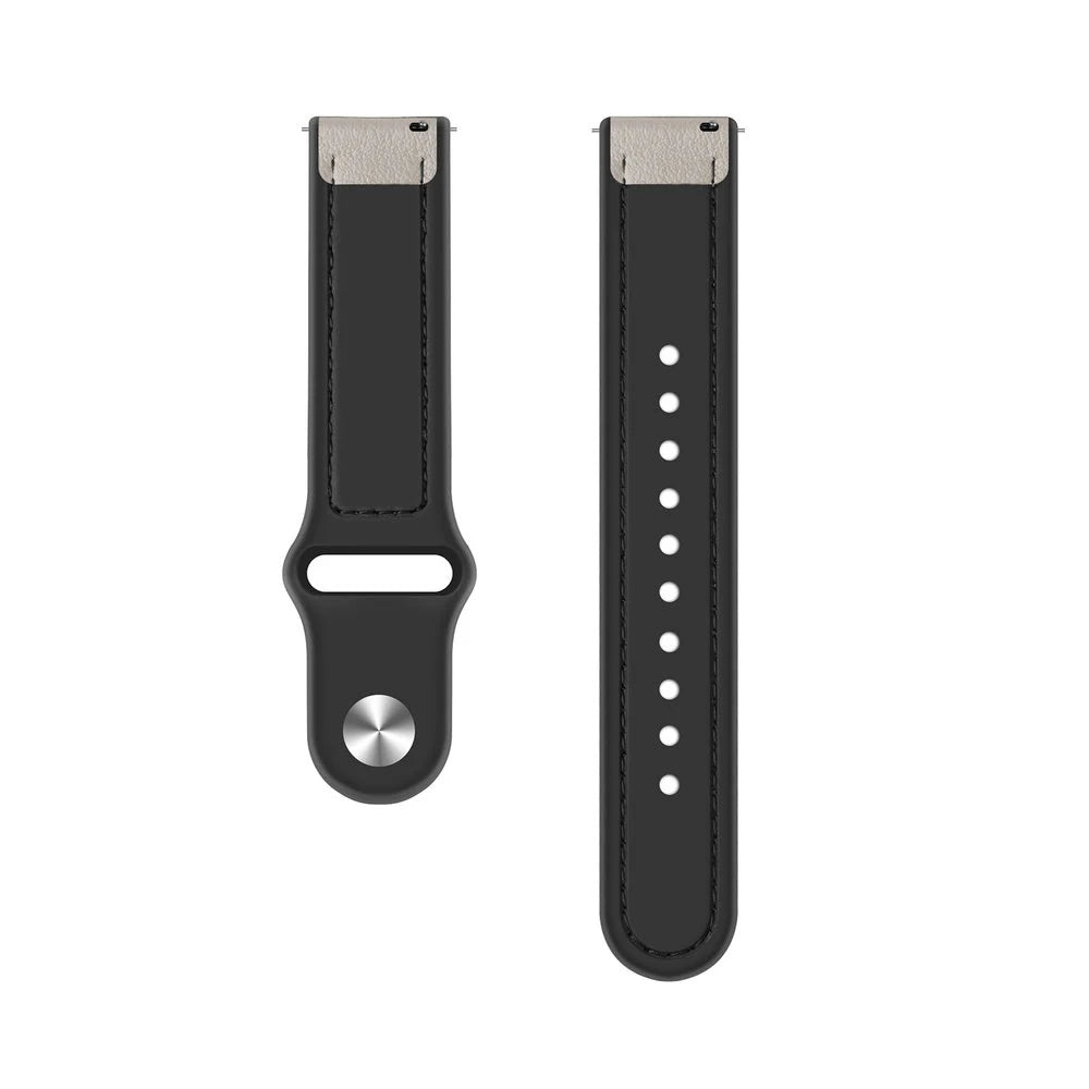Correa reloj cuero hibrída 22mm -  universal (blanco)