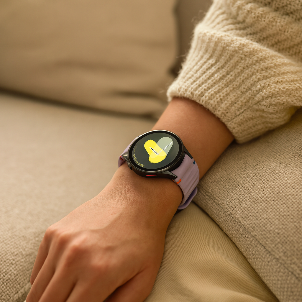Samsung Galaxy Watch 4 40mm mit wellenförmigem Armband (Hell Lila)