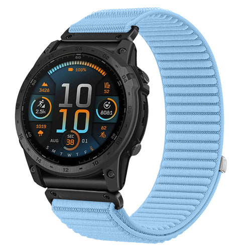 Bracelet nylon ondulé Garmin Fenix 7s (bleu clair)