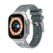 Apple Watch Luxury Liquid Silicone Strap (Dark Grey/Silver)
